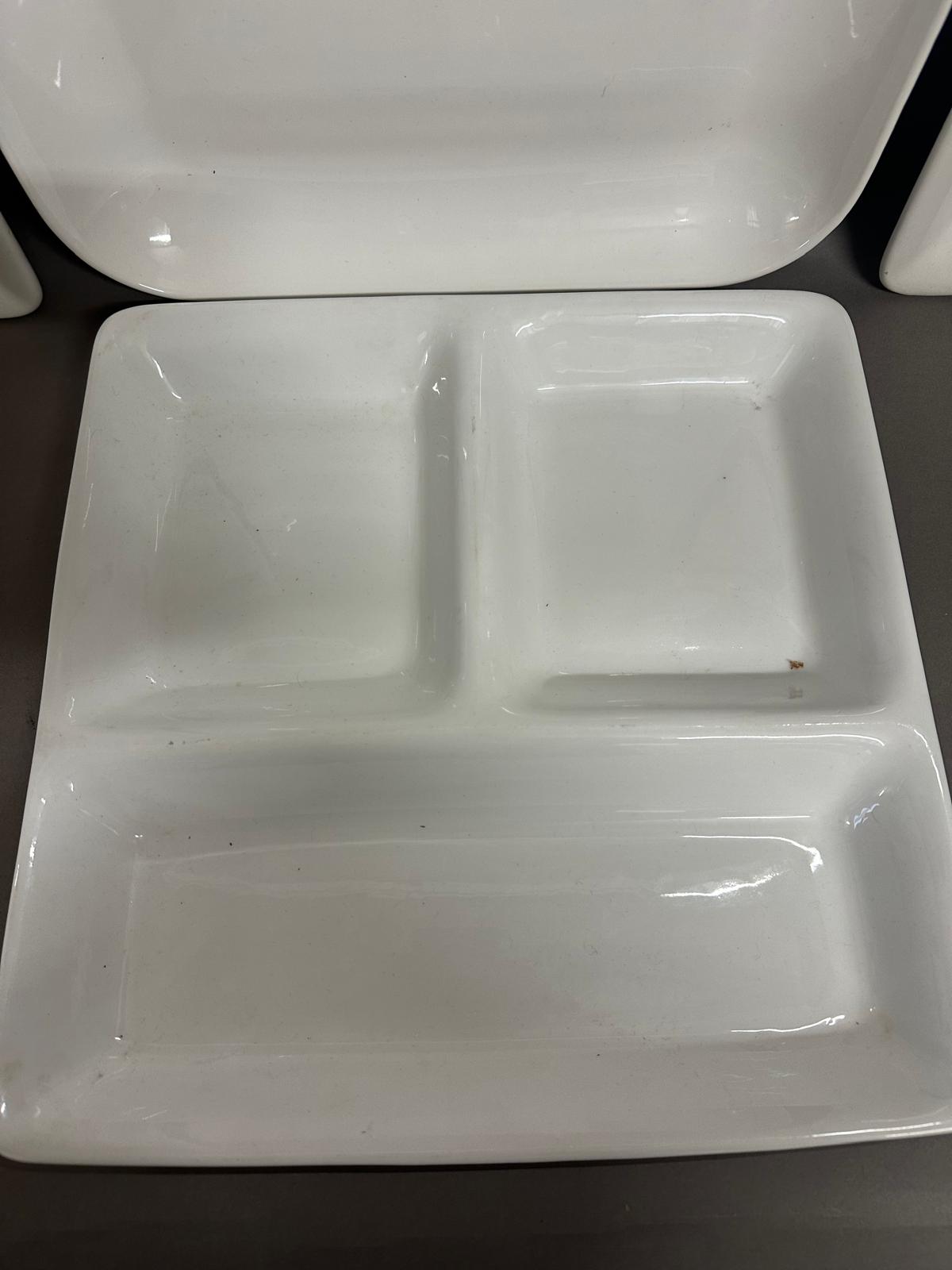 Four large white ceramic serving dishes - Image 2 of 4