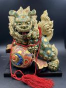 A Japanese Ceramic Shishi Temple Dog Statue