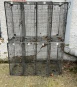 Two vintage numbered metal industrial school lockers