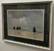 Horses racing on the sand by John Hoskins