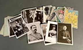 A selection of vintage postcards to include some military portraits