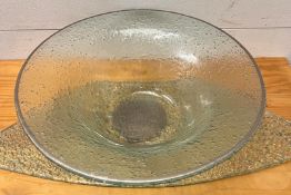 A bubble glass platter (78cm) and matching large bowl