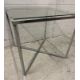 A glass topped side table on chrome X frame base (H45cm W50cm D50cm) - Image 2 of 3