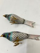Two Cloisonne birds