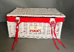 A Pimms white wicker hamper