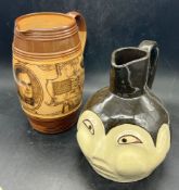 Doulton Lambeth jug and stoneware jug