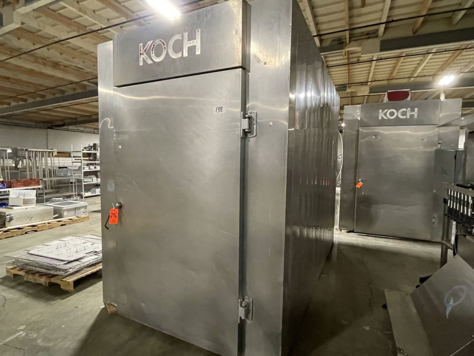 Koch Model 32-01-57 Stainless Steel Single Door Truck Smokehouse, S/N KLE-10-81/FMP-230/3-1-31165,