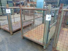 Heavy Duty MoD Steel Stacking Stillage with removeable side bars and corner posts.
