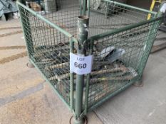 1X STILLAGE OF T HANDLE SHOVELS, AXES, SLEDGE HAMMERS, PICK AXES