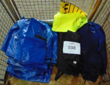 Assortment of Clothing - Fleeces, Leggings. Heavy-Duty Blue Sacks & Collapsible Sign ect.