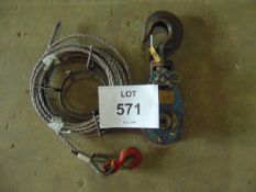 8 Tonne Snatch Block & Wire Rope Reel