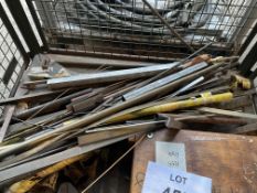 1X STILLAGE OF WORKSHOP METAL, BRASS BAR, COPPER, STEEL, HOSE, ETC