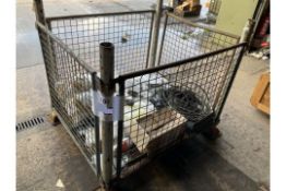 1x STILLAGE OF ELECTRICAL CABLE, STRAPS, POWER SUPPLIES, ETC