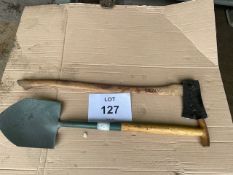 Hickory Handle Jeep Axe and T Handle Jeep Shovel