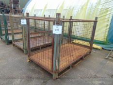 Heavy Duty MoD Steel Stacking Stillage with removeable side bars and corner posts.
