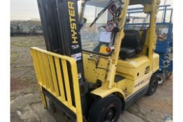 HYSTER 2.5XM DIESEL FORK LIFT 3 STAGE CONTAINER LIFT MAST W. SIDE SHIFT FULL FREE LIFT MOD STOCK