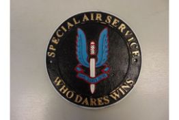 SAS Hand Painted Cast Iron Wall Plaque