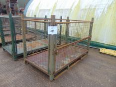 Heavy Duty MoD Steel Stacking Stillage with removeable side bars and corner posts.