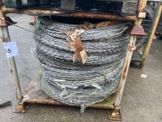 1 x Stillage of UK MoD Security Galvanized Razor Wire in 1m Coils Approx. 480kgs