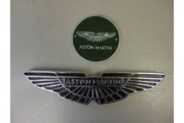 2 x Aston Martin Polished Aluminium Signs and Plaque