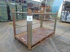 Heavy Duty MoD Steel Stacking Stillage with removeable side bars and corner posts.