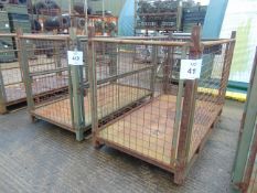 Heavy Duty MoD Steel Stacking Stillage with removeable side bars and corner posts.