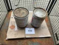 2X 20 LITRE DRUMS OF PAINT 1X NATO IRR MAT GREEN 1X NATO BLACK