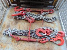 2 x New Unissued Heavy Duty Lashing Chains and Load Binders for Plant and Tank Transporters