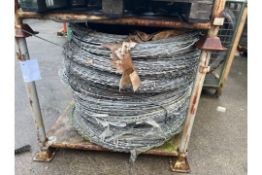 1 x Stillage of UK MoD Security Galvanized Razor Wire in 1m Coils Approx. 480kgs
