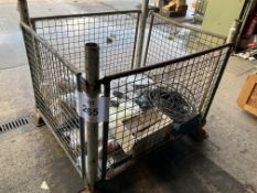 1x STILLAGE OF ELECTRICAL CABLE, STRAPS, POWER SUPPLIES, ETC