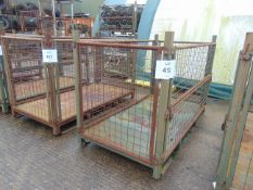 Heavy Duty MoD Steel Stacking Stillage with removeable side bars and corner posts.