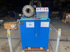 NEW UNISSUED MODEL 91A HYDRAULIC HOSE CRIMPING MACHINE C/W ACCESSORIES AND FOOT CONTROLS