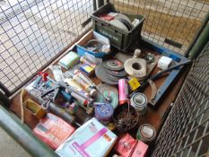 1X STILLAGE OF BUILDING EQU, TOOLS, DISCS, SEALER, CABLE ETC