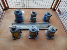 6 x Weber Hydraulic 10 ton Jacks from MoD with Handles