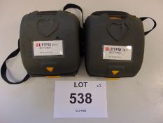 2 x Physio Controls Lifepak CR-T Defibrillator AED Trainer Unit in Carry Case