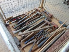 1 x Stillage of British Army Pioneer Sledge Hammers, Axes, Picks etc