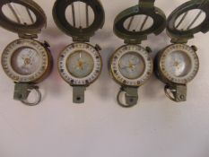 4 x Stanley London British Army Prismatic Compass in Mils, Nato Marked
