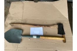 Hickory Handle Jeep Axe and T Handle Jeep Shovel
