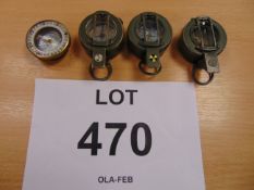 4 x Stanley London British Army Brass Prismatic Compass in Mils, Nato Marks