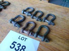6 x Winching D Shackles