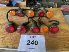 10 X LAND ROVER SCREW TYPE LIGHT FITTINGS C/ W LENS ETC