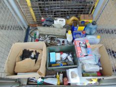 Stillage of Tools, Oils, Cleaners, Grease ect.