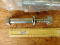 250 x New Unissued M20 x 160mm Bolts w/ Washers & Plain Nuts- Grade 8.8 H.D BZP