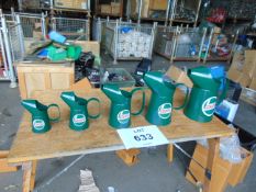 Set of 5 New Unissued Castrol Oil Jugs
