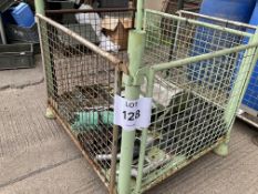 1X STILLAGE OF TOOLS, TOOLS ROLLS, CARGO NET, NOZZELS ETC