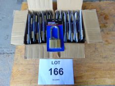 24 x New Sealey Padlock w/ Brass Cylinder - Long Shackle 60mm - in Original Packaging