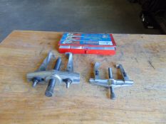 2 x Bearing / Gear Adjustable Pullers and Screw Thread Repair Kit