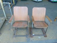 Q 2 x Very Unusual Antique Cinema Seats, Ideal Man Cave, Feature Talking Point etc