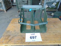 New Unissued Aluminium Double Jerry Can Mount c/w Straps
