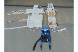 2 x Wooden / Canvas Stretchers & Donway Traction Splint